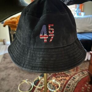 Black Bucket Hat with 47 Logo